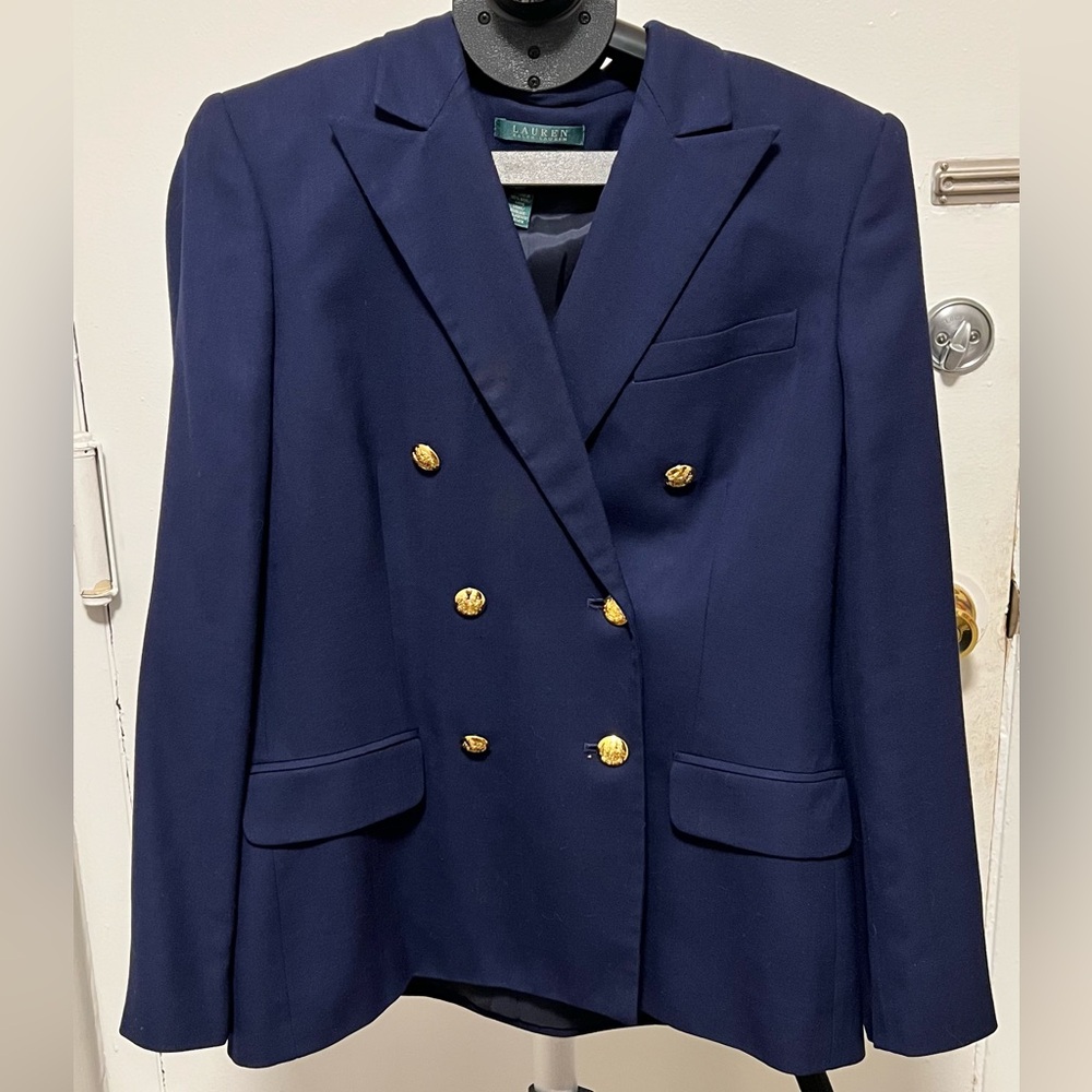 Ralph Lauren Dark Blue Blazer with Gold Accents